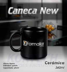 Caneca New Preta 360 ml